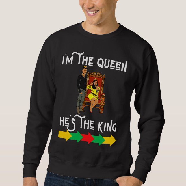 Moletom Black King Queen Husband Wife Boyfriend Girlfriend (Frente)