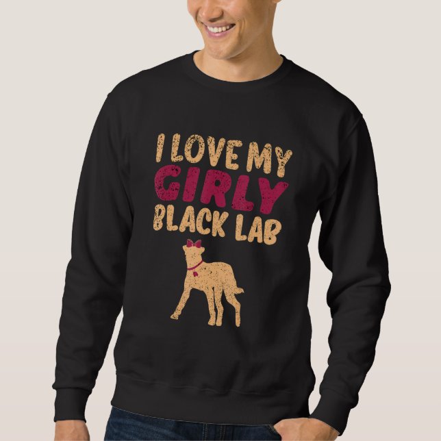 Moletom Black Lab Labrador Engraçada Menina Cachorro Cacho (Frente)