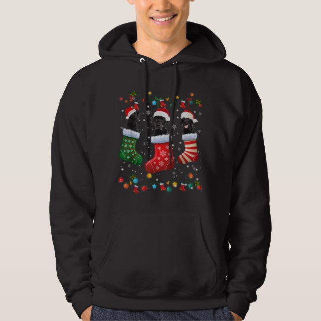 Moletom Black Lab Labrador Meias de Natal Engraçado Xmas P (Frente)