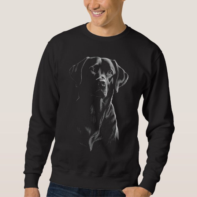 Moletom Black Labrador Dark Art Dog Dad Sweatshirt (Frente)