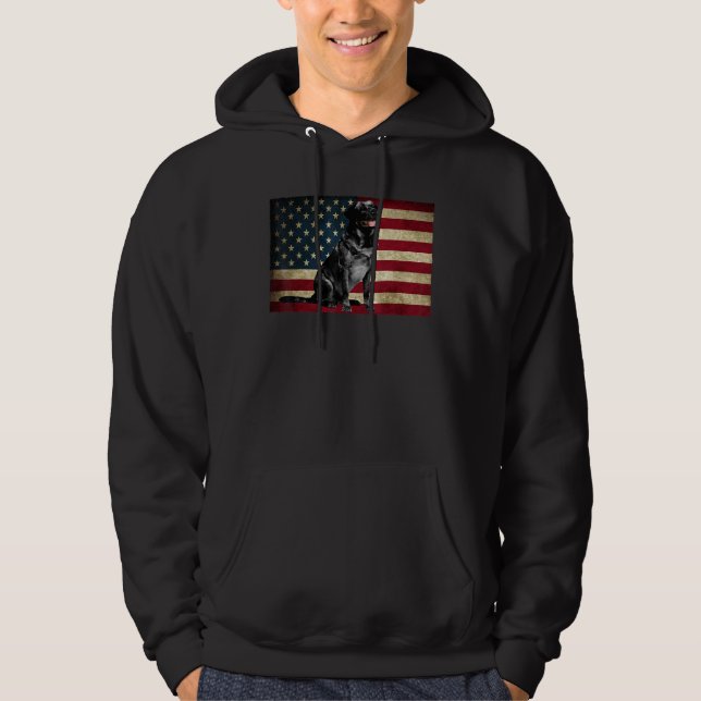 Moletom Black Labrador recupera American Flag Labra Anima (Frente)