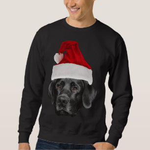 Moletom Black Labrador Retriever Santa Hat