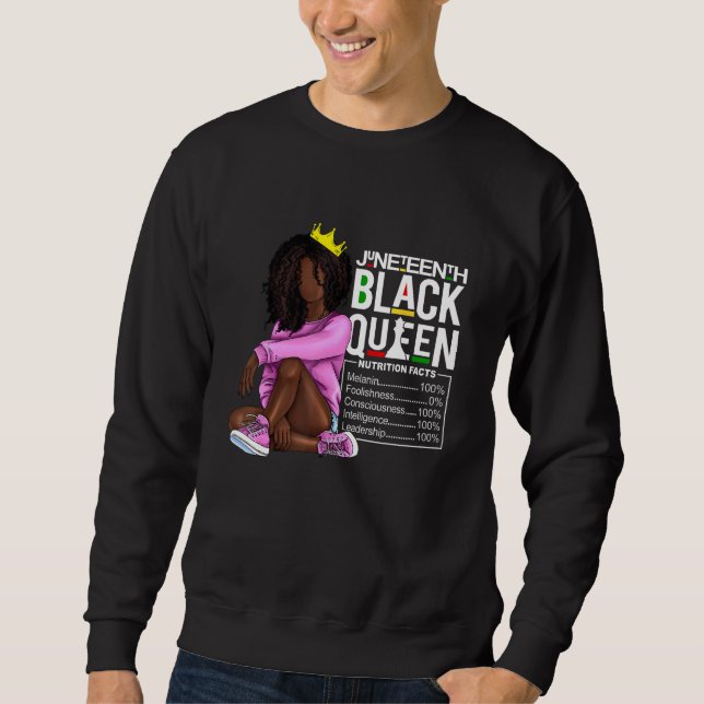 Moletom Black Queen Nutritional Facts African American Wom (Frente)