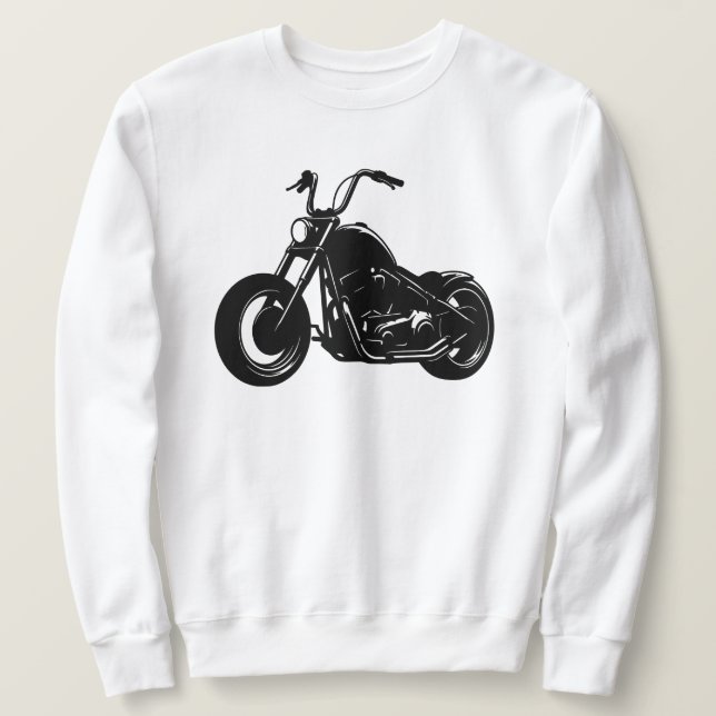 Moletom Black White Classic Cruiser Motorcycle Vector Art (Frente do Design)
