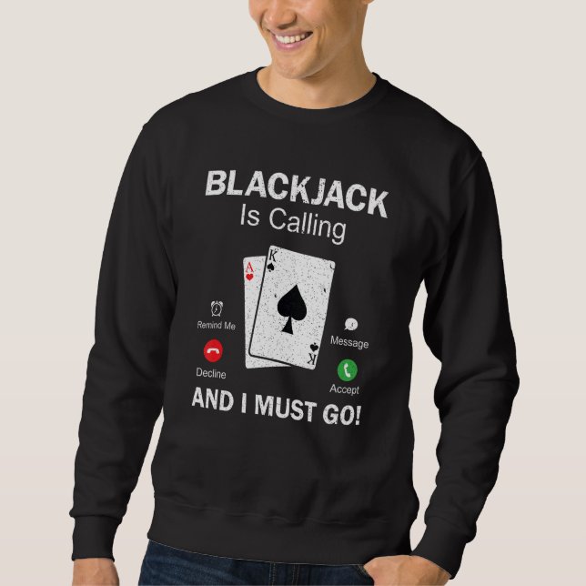 Moletom BlackJack Gambling 21 Blackjack (Frente)