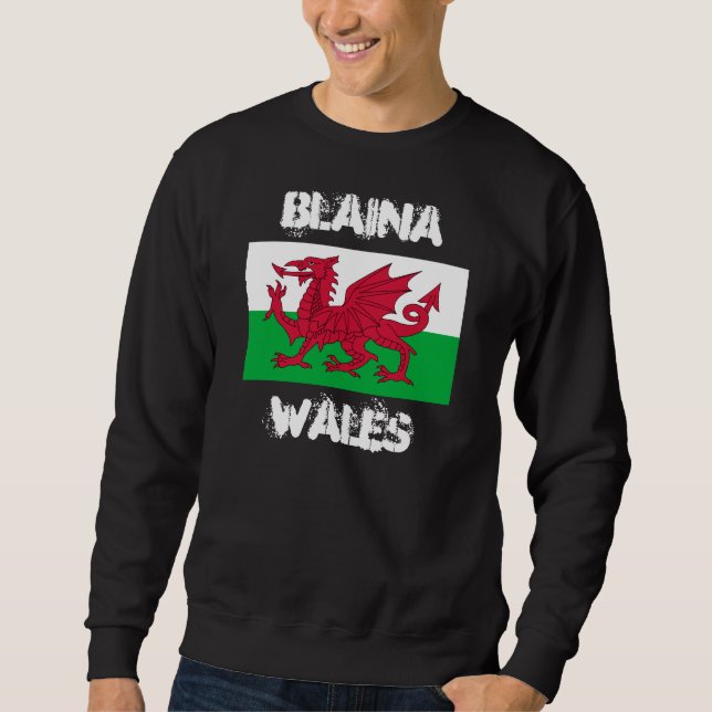 Moletom Blaina, País de Gales com bandeira galesa (Frente)