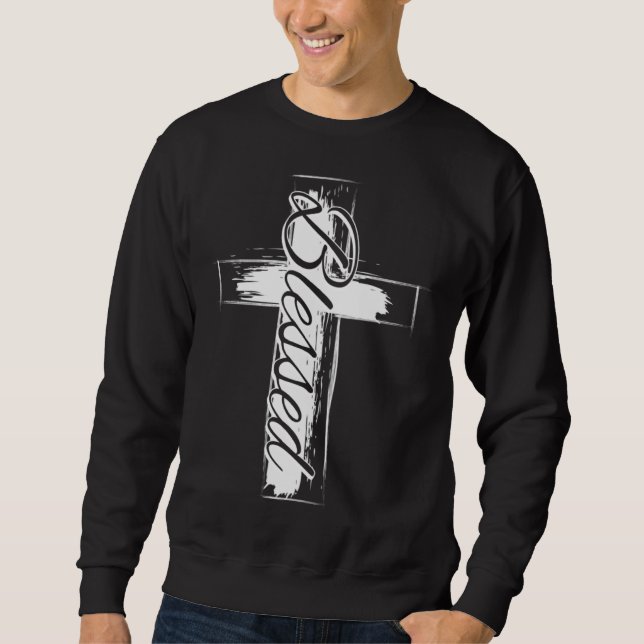 Moletom Blessed  Christian Cross (Frente)