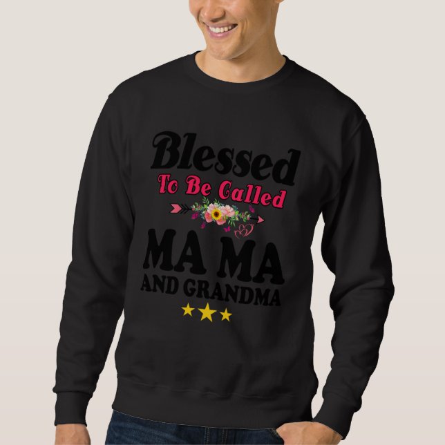 Moletom Blessed To Be Called MaMa and Grandma  Mother s Da (Frente)