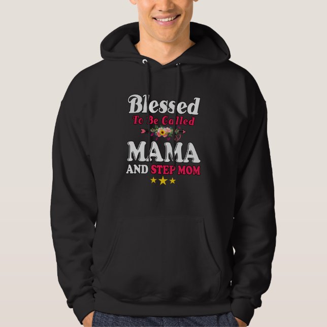 Moletom Blessed To Be Called MaMa and Step mom  Mother s D (Frente)