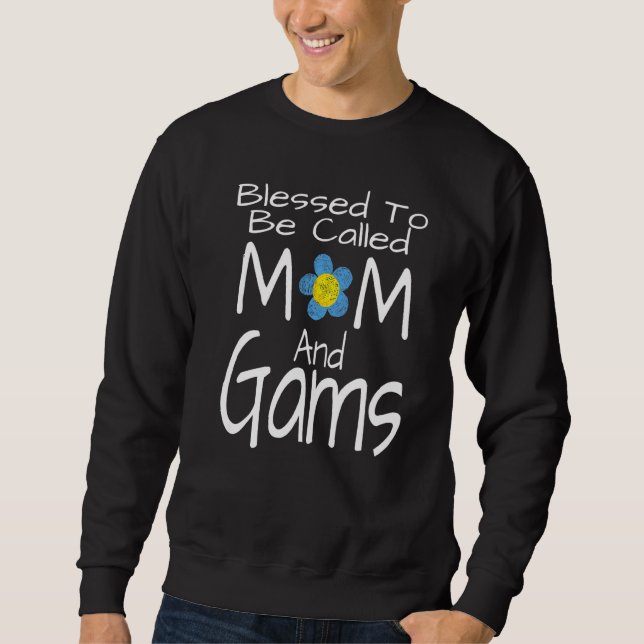 Moletom Blessed To Be Called Mom And Gams Flower Floral Gr (Frente)