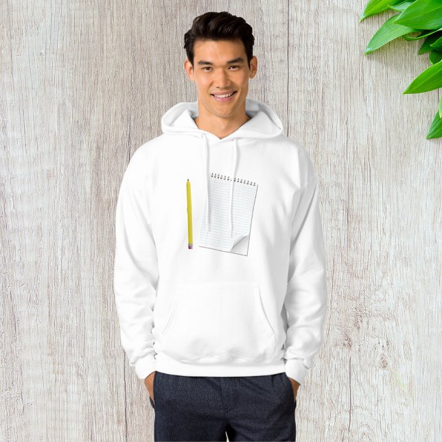 Moletom Bloco De Notas E Lápis Mens Hoodie (Criador carregado)