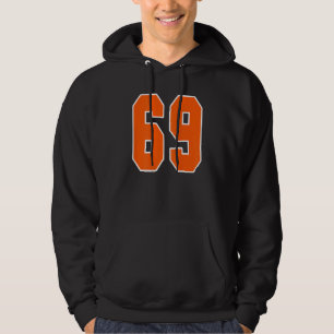 Moletom Bloco Esportivo Laranja Impressão Número 69 Para E