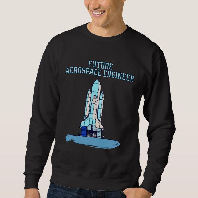 Moletom Blue Future Aerospace Engineer For Kids Space Shut (Frente)