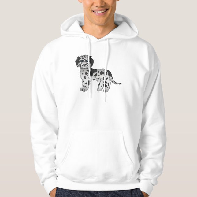 Moletom Blue Merle Mini Goldendoodle Cachorro de Desenho A (Frente)