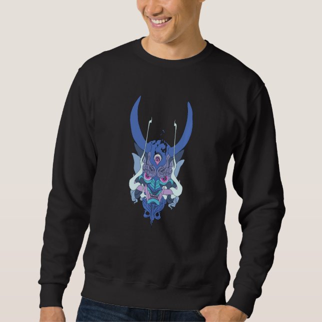 Moletom Blue Oni Mask Japan Demon Mythology Devil (Frente)