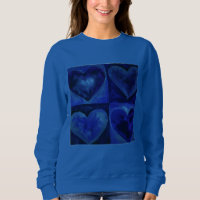 Blue Purple Watercolor Art Heart Love Sweatshirt