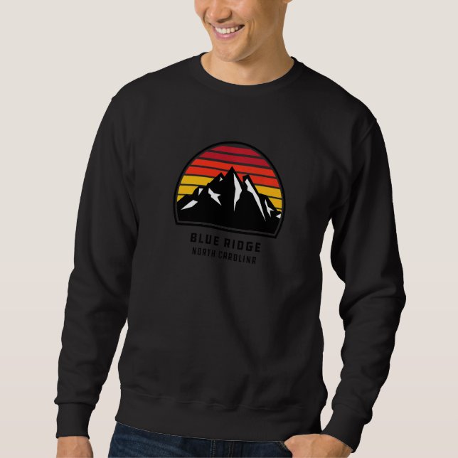 Moletom Blue Ridge North Carolina Retro Style Mountain Sun (Frente)