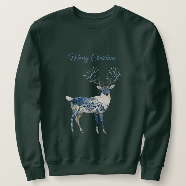 Moletom Blue White Chic Deer (Frente do Design)