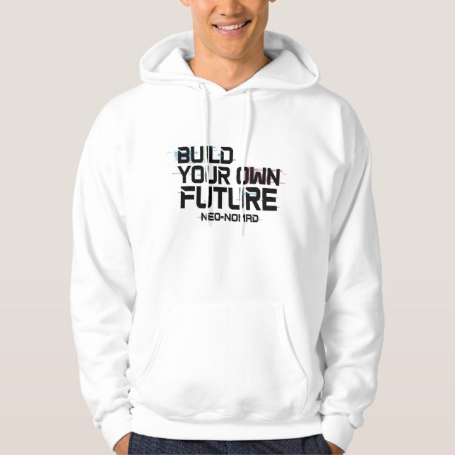 Moletom Blusão Branco Elegante com Estampa Gráfica Única (Frente)