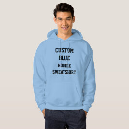 Moletom Blusão com capuz azul personalizado para homens