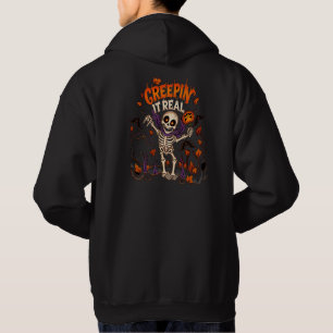 Moletom Blusão com Capuz de Esqueleto Assustador de Hallow