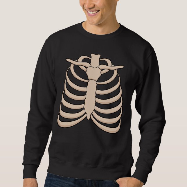 Moletom Blusão de Esqueleto Masculino para Festa de Hallow (Frente)
