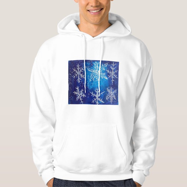 Moletom Blusão de Natal de Inverno Floco de Neve (Frente)