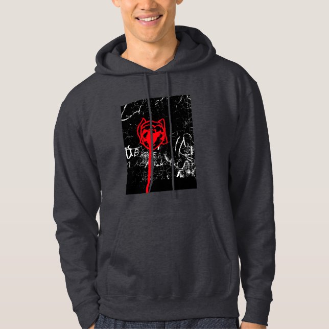 Moletom blusão preto incomum para homens (Frente)