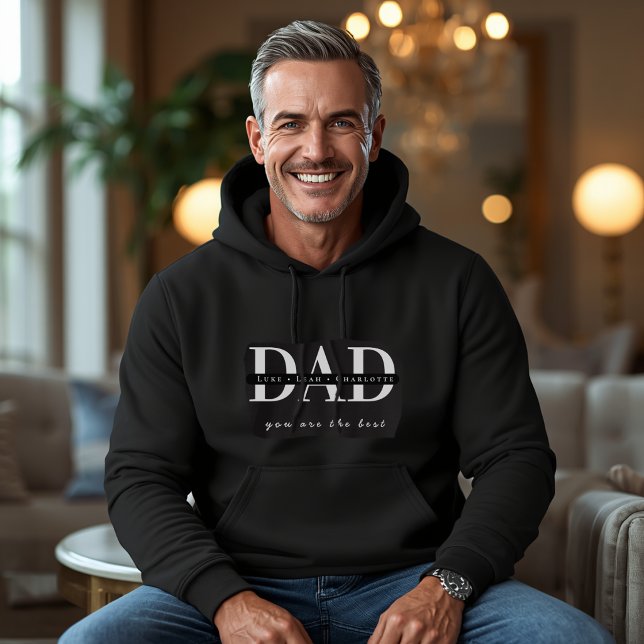 Moletom Blusão Preto Personalizado de Pai Moderno (Criador carregado)