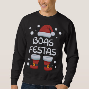 Moletom Boas Festas Papais noeis de Natal Português Feliz
