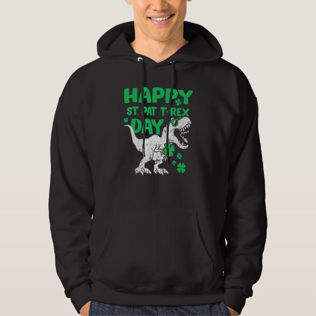 Moletom Boas Ruas no Rex Saint Patrick S Day Dinossaur Boy (Frente)