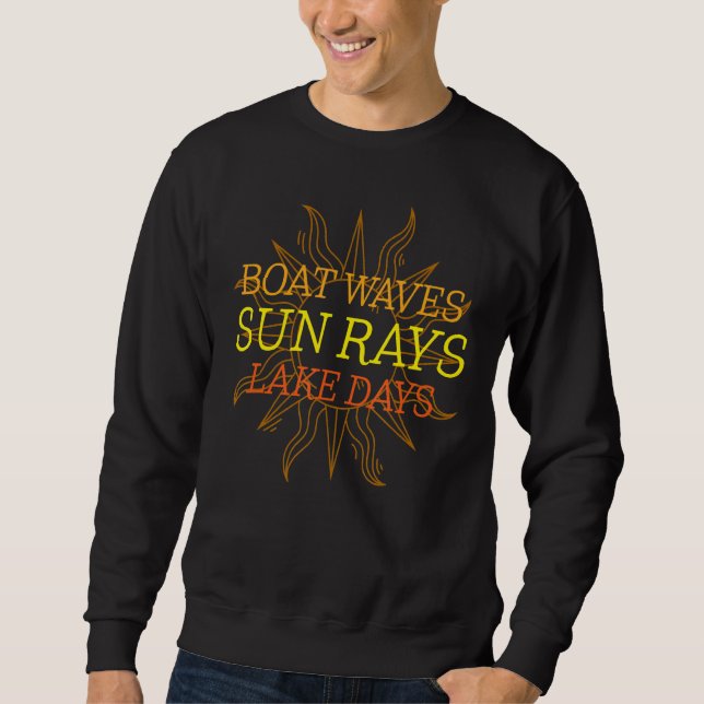 Moletom Boat Waves Sun Rays Lake Days Life Trip Sumo (Frente)