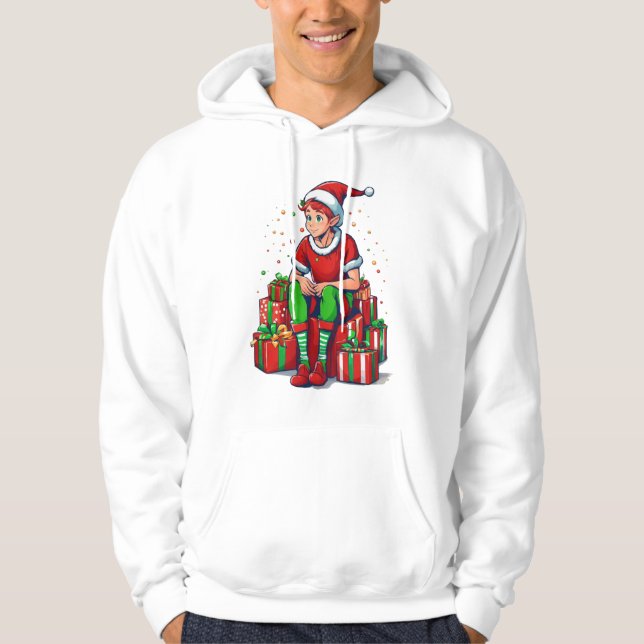 Moletom Bobo Engraçado Natal Papai Noel Elf Kid (Frente)