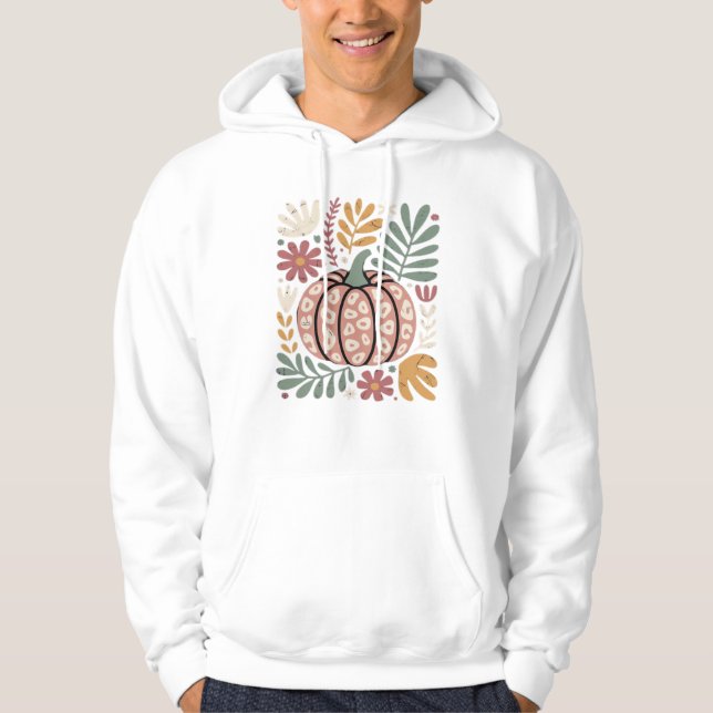 Moletom Boho Leopardo Abóbora Outono � Floral Retro Outono (Frente)