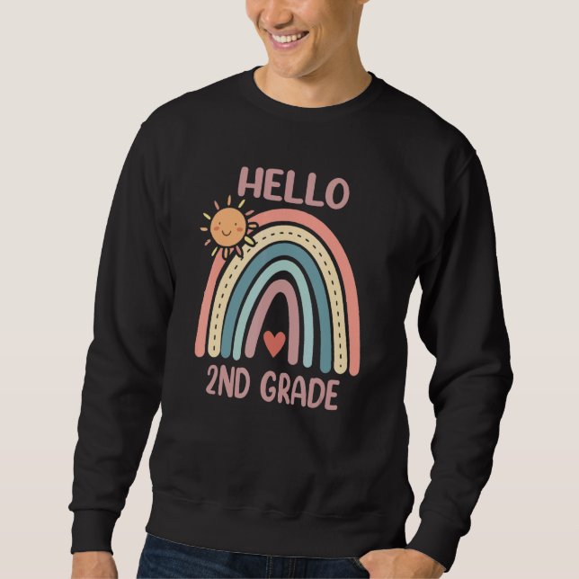 Moletom Boho Rainbow Heart For Teachers Women Hello segund (Frente)