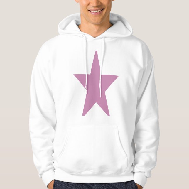 Moletom Boias de estrelas brancas e grandes rosa para home (Frente)