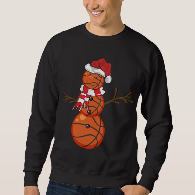 Moletom Bola de Basquete Xmas Gift Snowman Basball Chris (Frente)