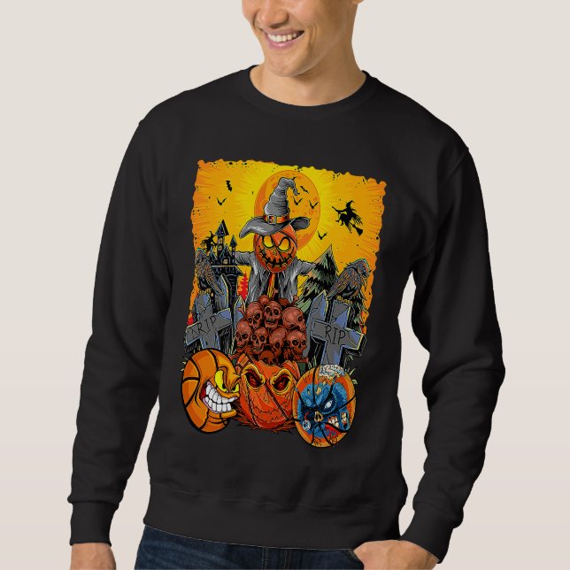 Moletom Bolas de Basquete de Halloween Enfrentam Custo de  (Frente)