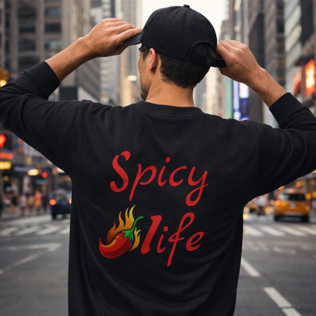 Moletom Bold Spicy Life Chili Flame Design (Criador carregado)