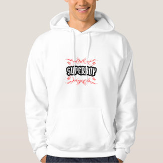 Moletom Bold SUPER BOY Cool Camisola Branca de Streetwear 