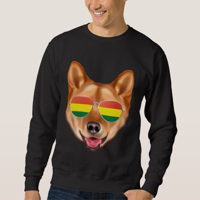 Moletom Bolivian Flag Finnish Spitz Dog Bolivia Pocket (Frente)