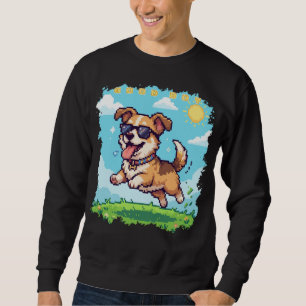 Moletom Bom Menino Pixel Cachorrinho Design de Jogos Retrô