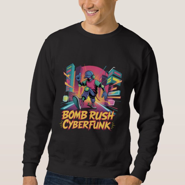 Moletom Bomb Rush Cyberfunk – Rebelião de Rua Neon (Frente)
