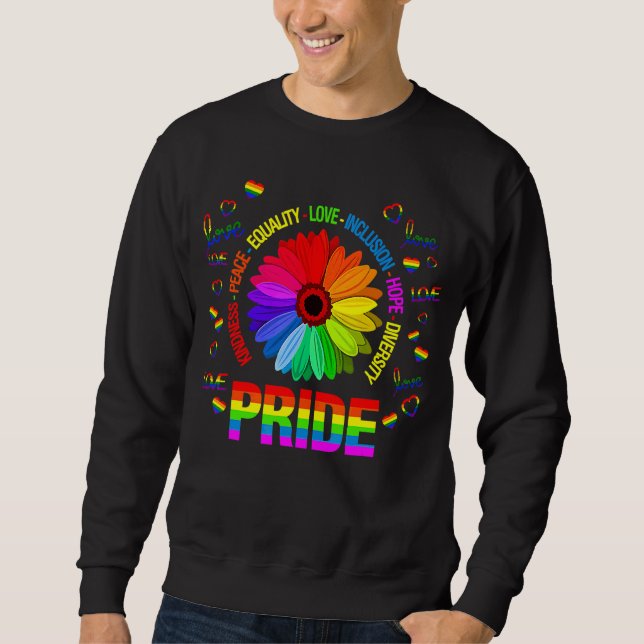 Moletom Bondade Paz Igualdade Amor Daisy Rainbow Love Lg (Frente)