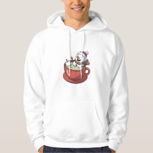 Moletom Boneco de Neve Tomando Banho em uma Bebida de Matc