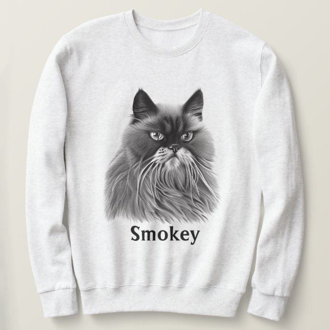 Moletom Bonita Gato Persa com Nome Opcional (Frente do Design)