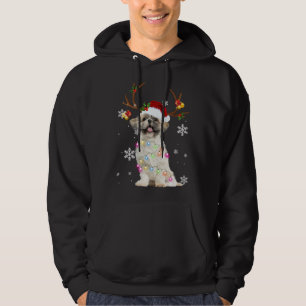 Moletom Bonita Shh Tzu Christmas Reindeers Luzes de Natal