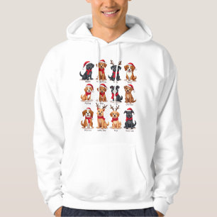 Moletom Bonito 12 Cães Xmas Divertido Amantes de Cães Nata