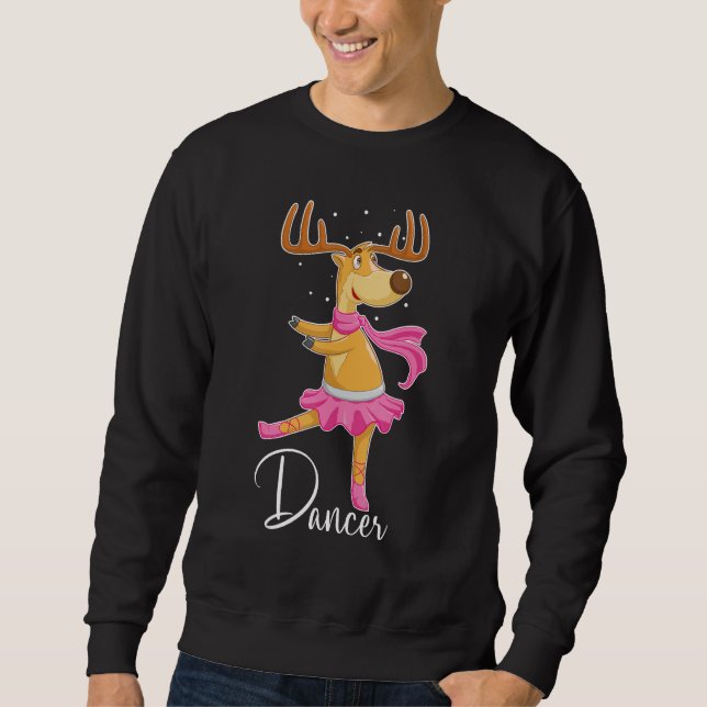 Moletom Bonito Balé de Reindeer Dançarino Presente de Nata (Frente)