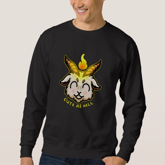 Moletom Bonito Como Inferno Bebê Baphomet Cabeça Gótico E (Frente)